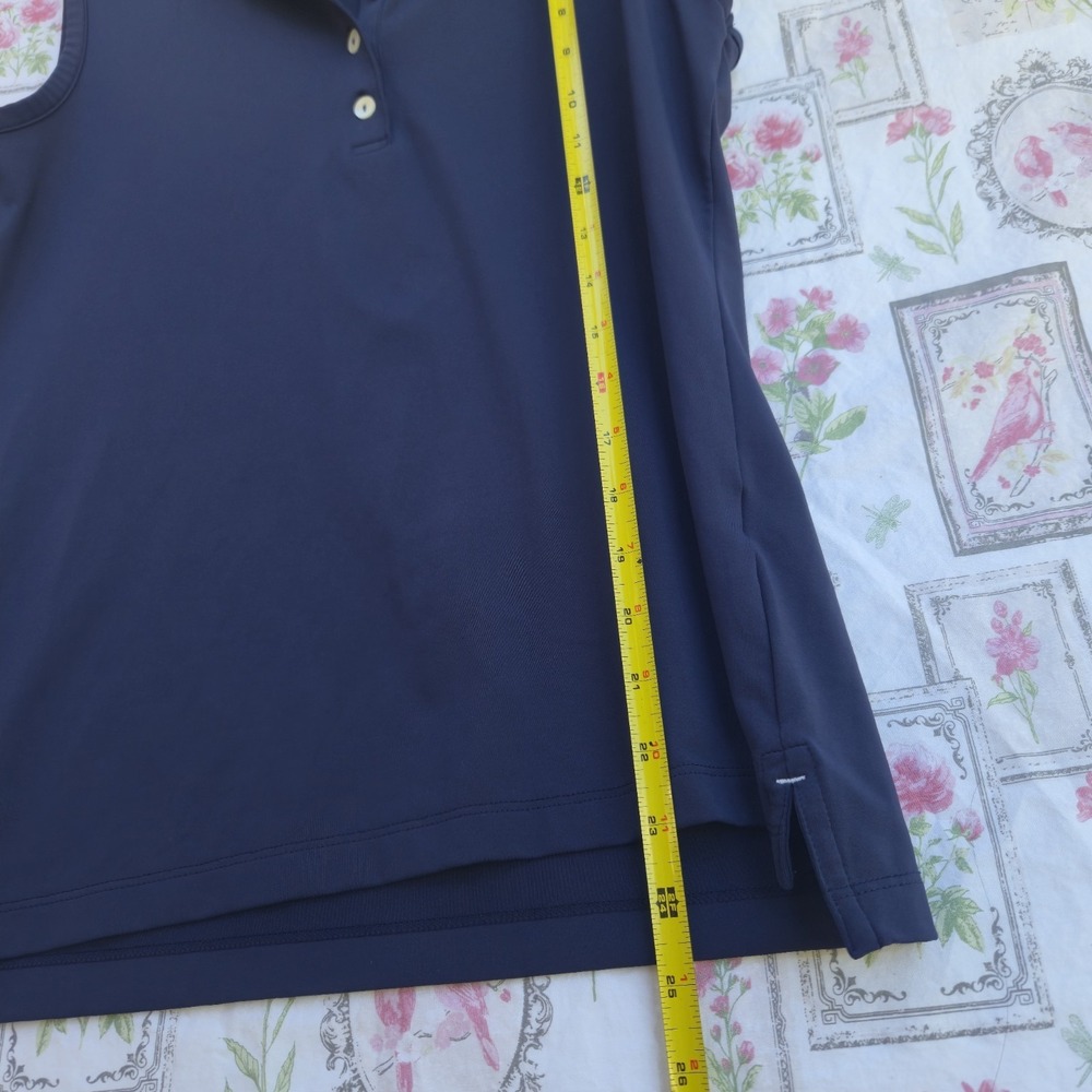 Peter Millar Women's Sleeveless Polo Shirt Navy Blue Golf Performance Stretch S - Picture 6 of 6